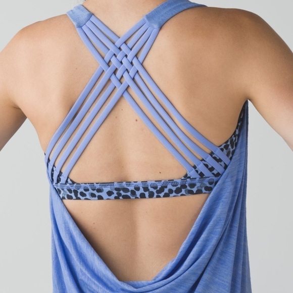Lululemon Wild Tank with Built-in Bra Heathered Lullaby / Ace Spot Size 6 - Picture 2 of 6